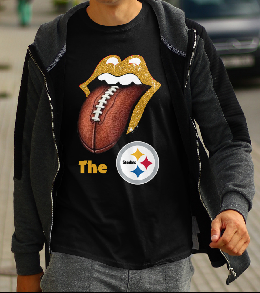 The Steelers Football Glitter Tongue T-Shirt