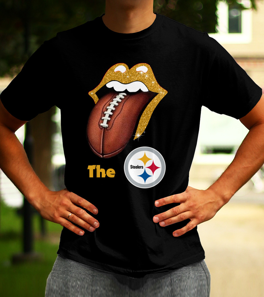 The Steelers Football Glitter Tongue T-Shirt