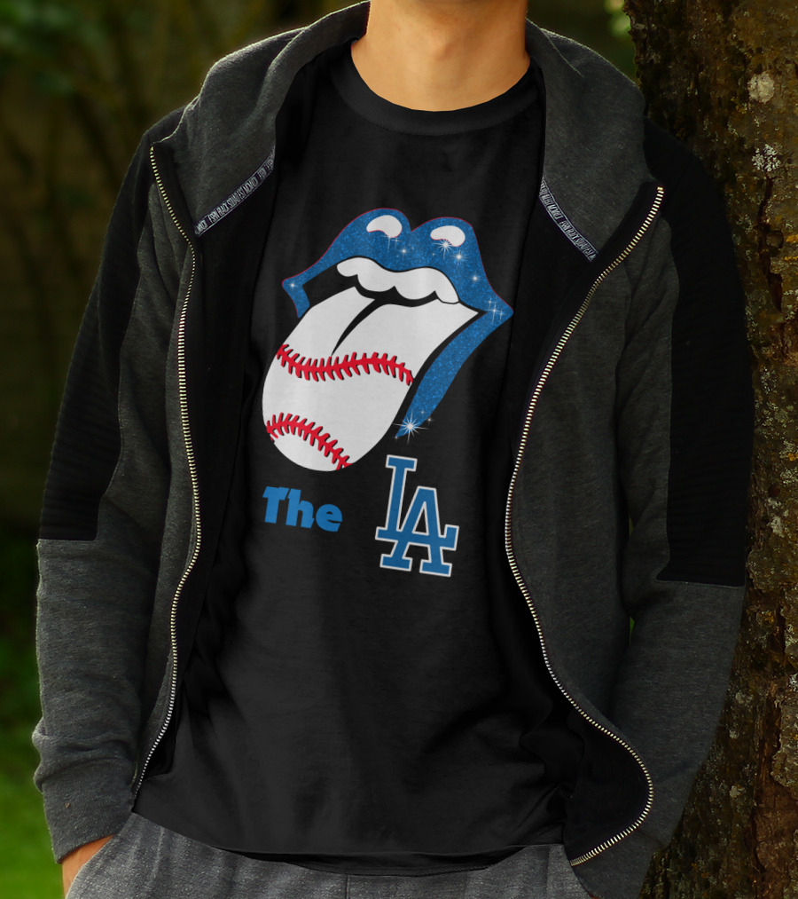 The LA Smile Dodgers Baseball Tongue T-Shirt