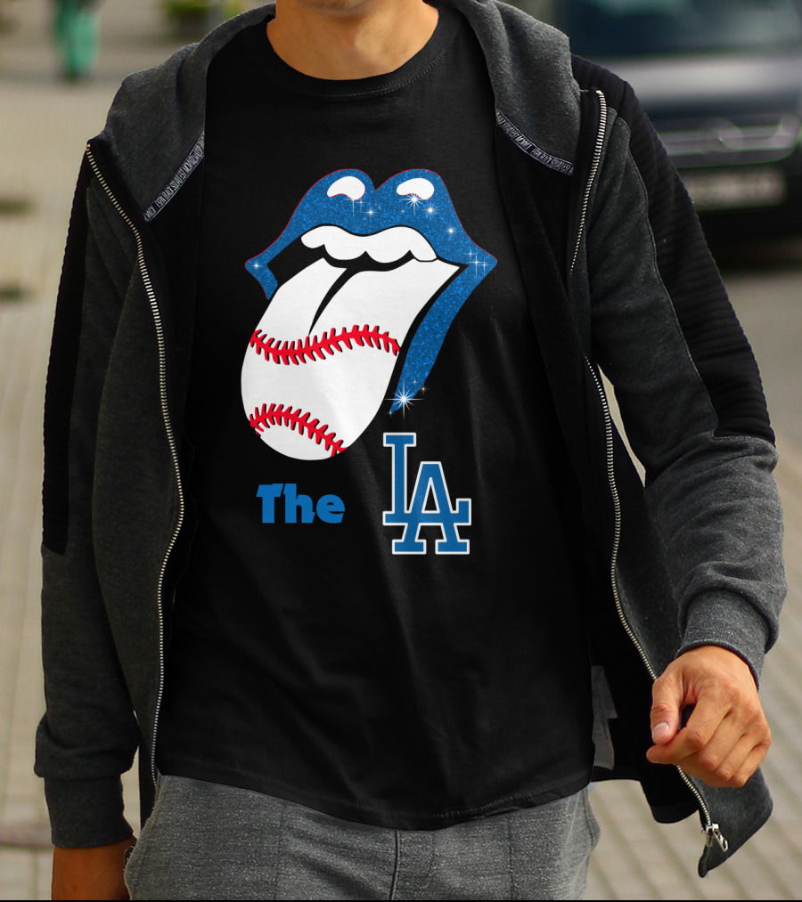 The LA Smile Dodgers Baseball Tongue T-Shirt
