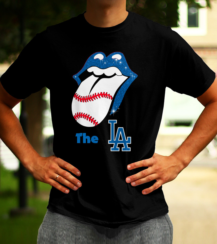 The LA Smile Dodgers Baseball Tongue T-Shirt