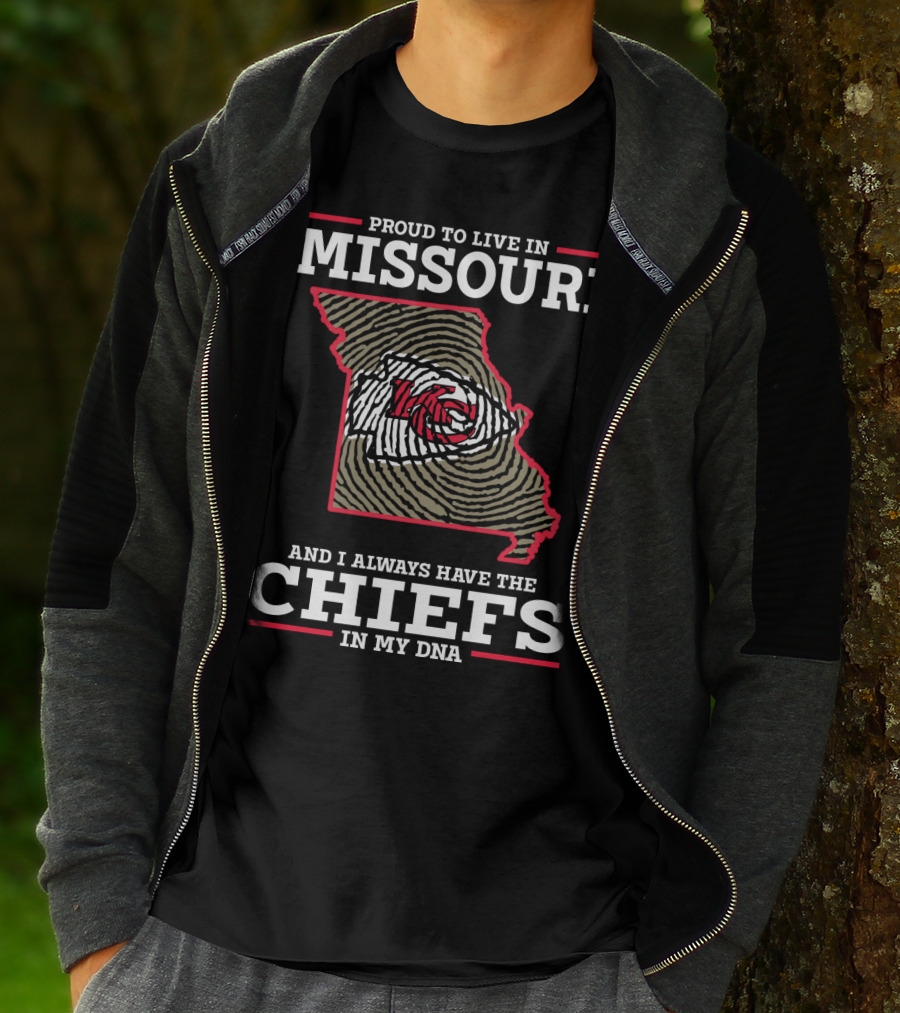 Proud To Live In Missouri Chiefs In My DNA T-Shirt