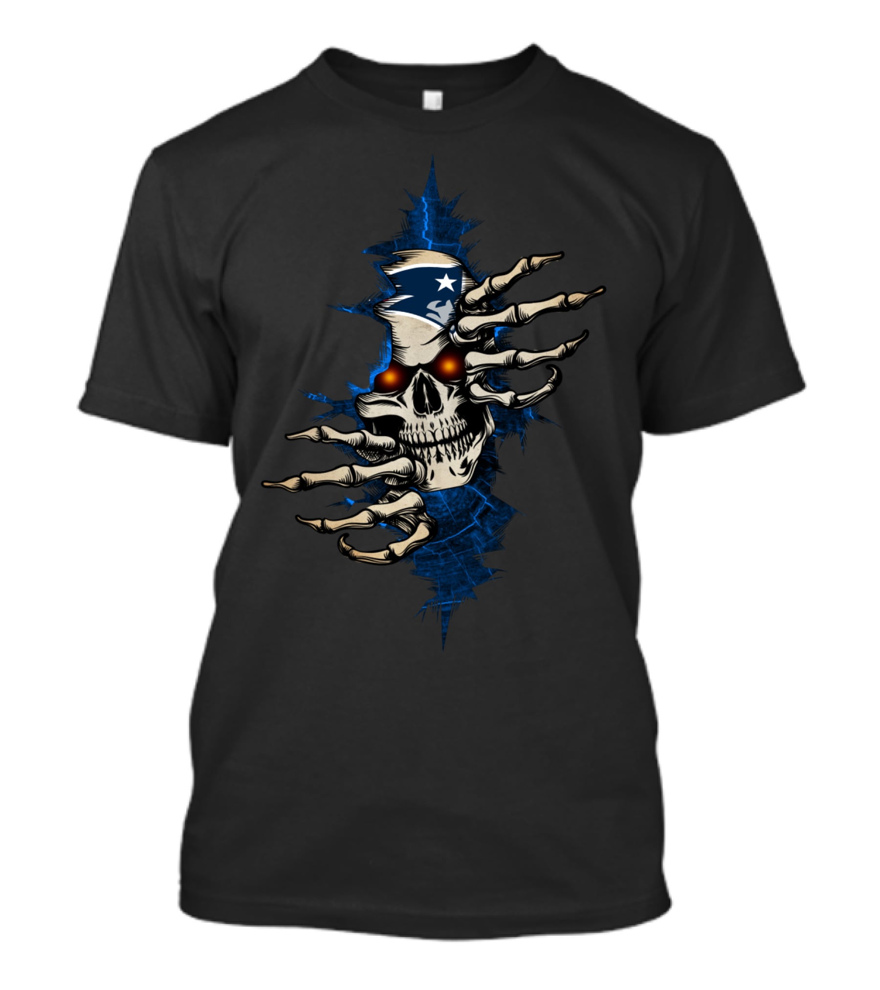 Skull Patriots Skeleton With Star And Stripes Helmet T-Shirt