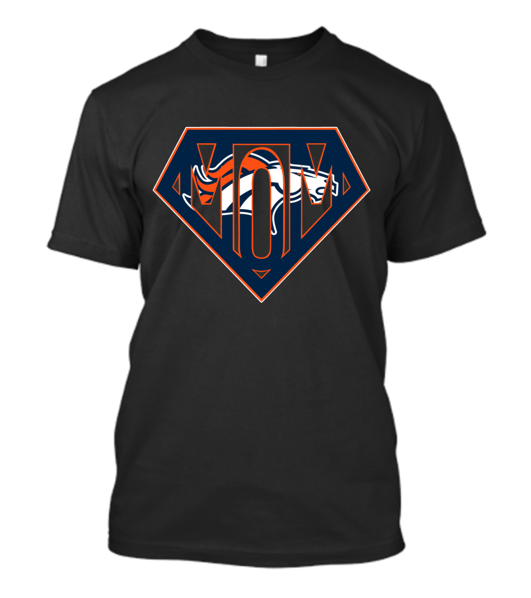SUPER MOM DENVER BRONCOS EMBLEM MOM MOTIF T-Shirt