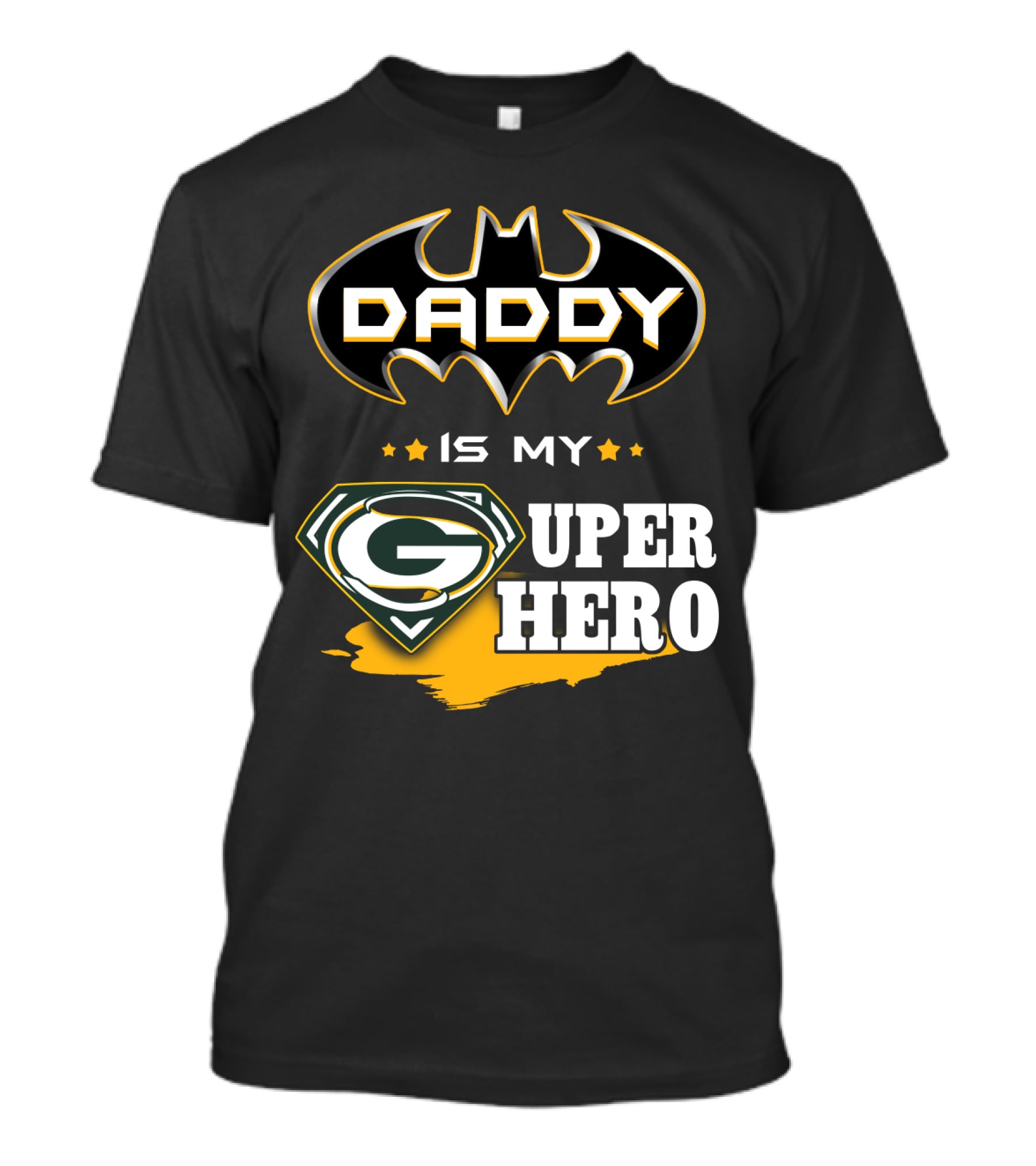 Daddy Is My Super Hero Packers Batman T-Shirt