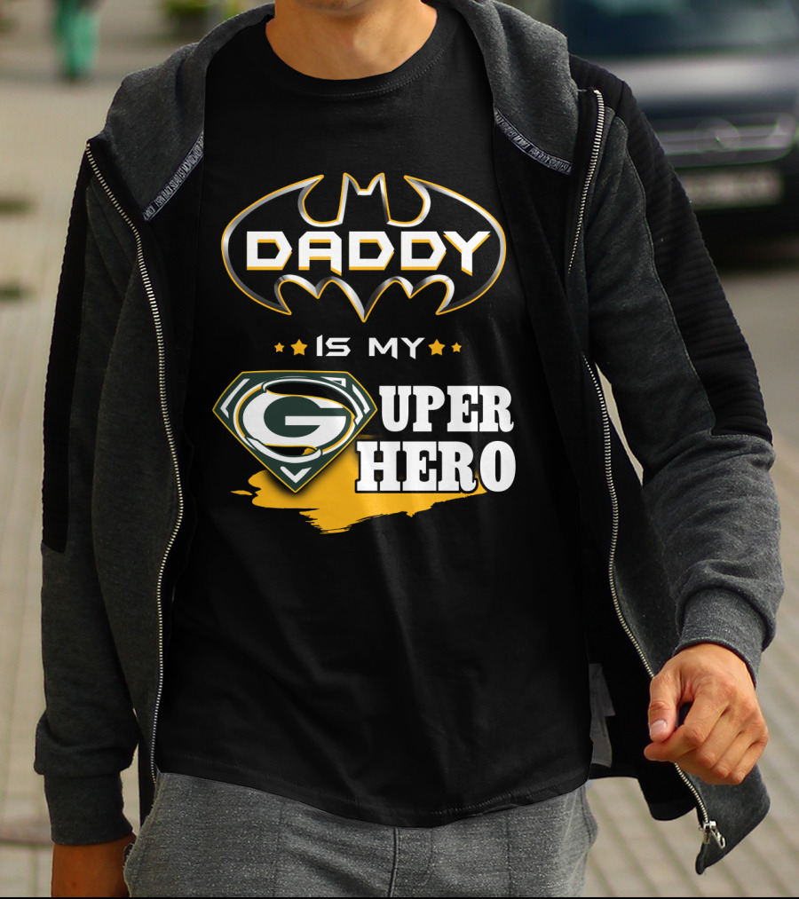 Daddy Is My Super Hero Packers Batman T-Shirt