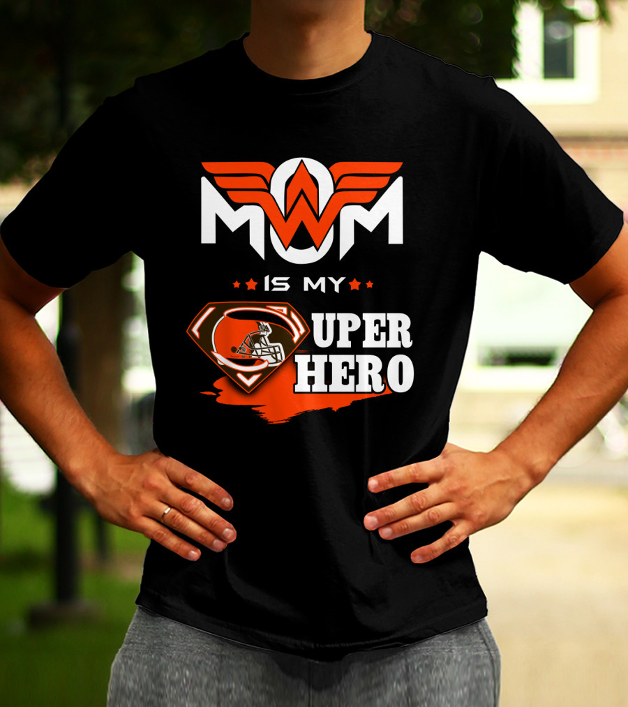 MOM IS MY SUPER HERO CLE Browns Football Wonder Woman T-Shirt