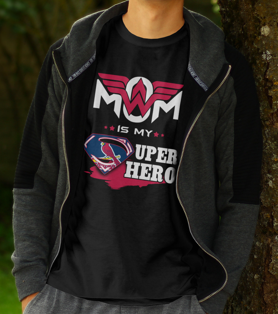 Mom Is My Stl Cardinals Super Hero T-Shirt