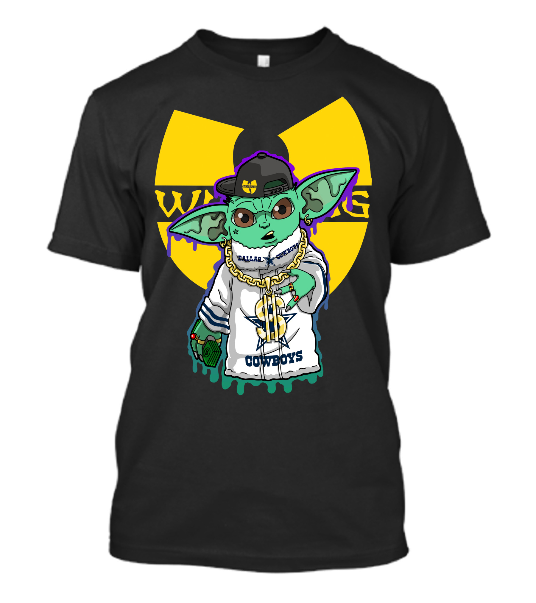 Wu Cow Dallas Cowboys Baby Yoda Wu-Tang T-Shirt