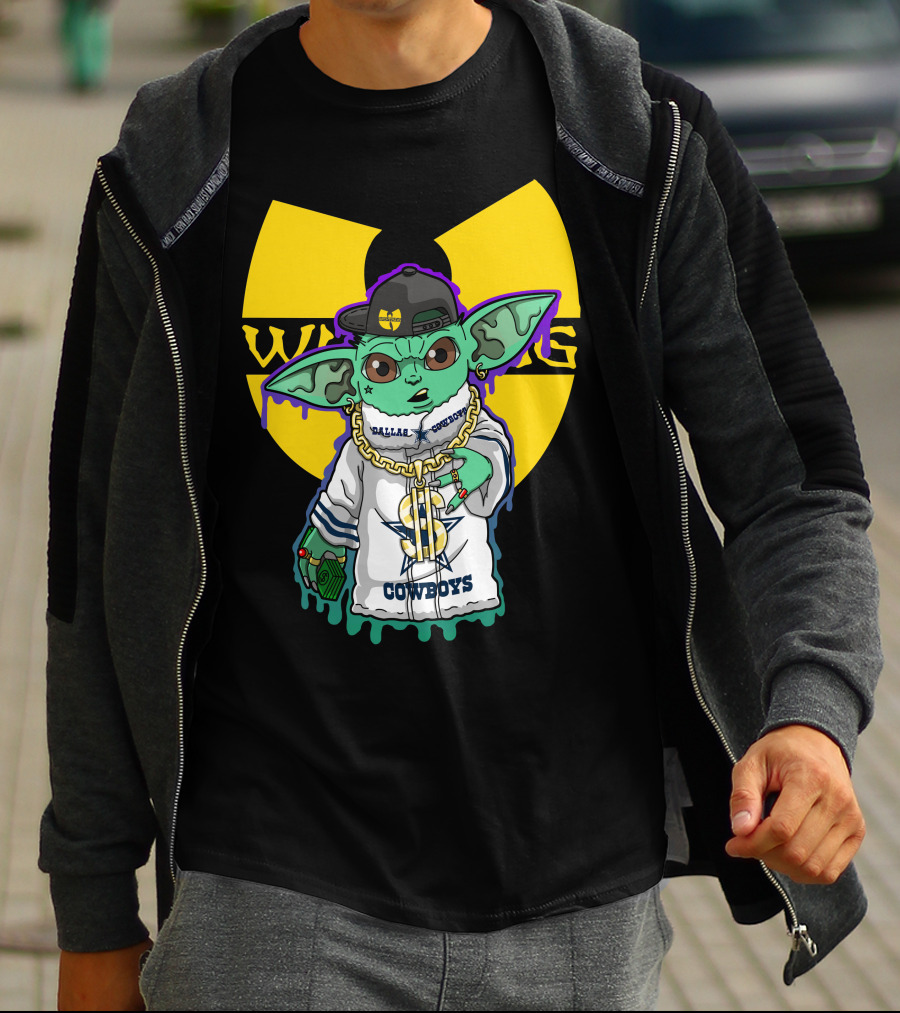 Wu Cow Dallas Cowboys Baby Yoda Wu-Tang T-Shirt