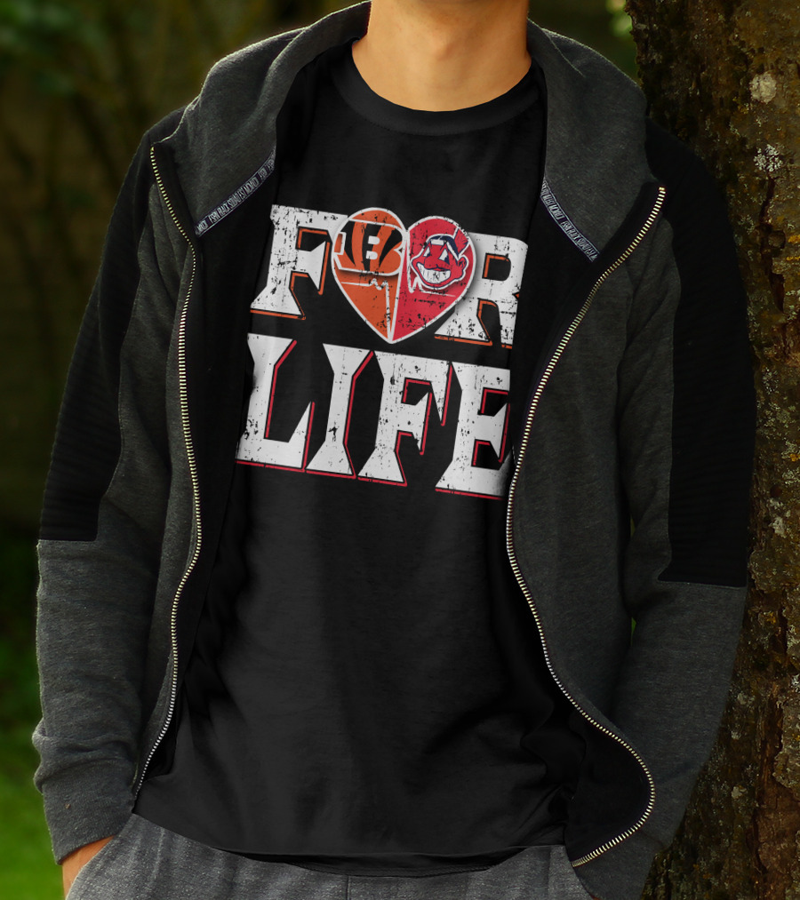 For Life Bengals Indians Heart T-Shirt