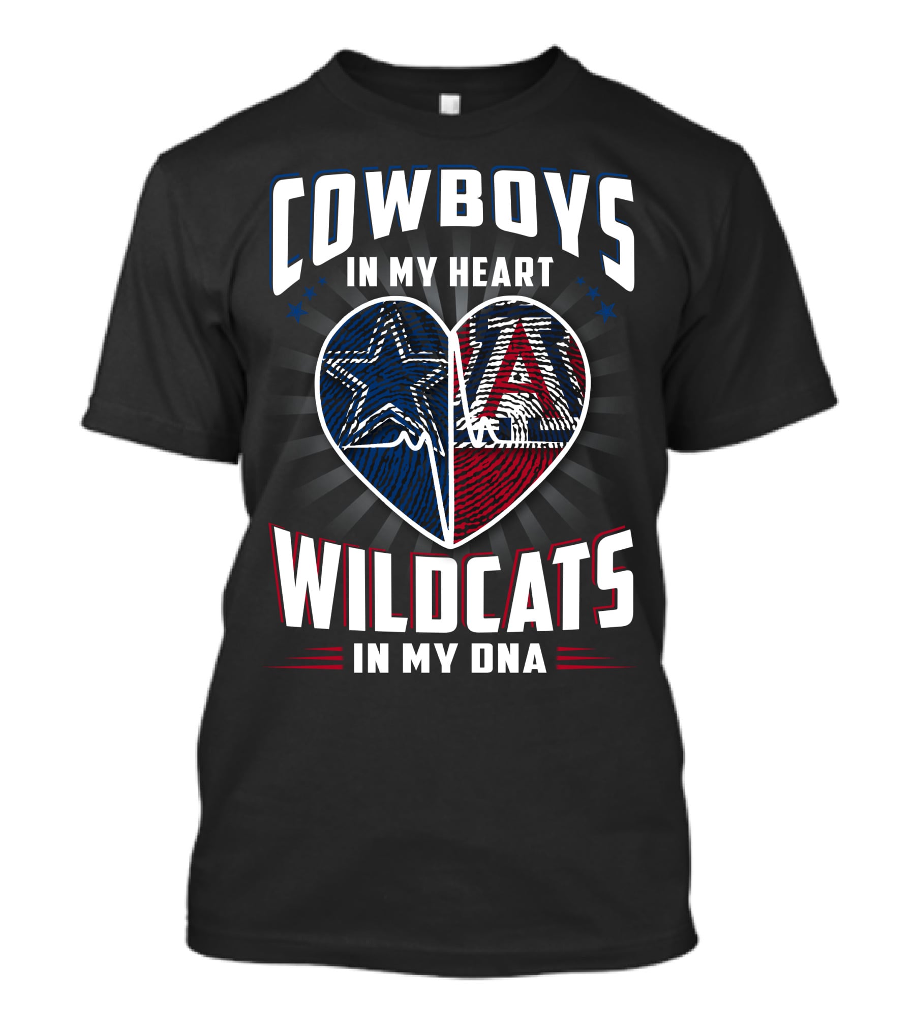 COWBOYS IN MY HEART WILDCATS IN MY DNA T-Shirt