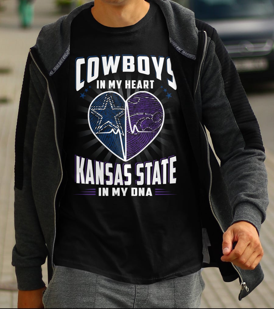 COWBOYS IN MY HEART KANSAS STATE IN MY DNA T-Shirt
