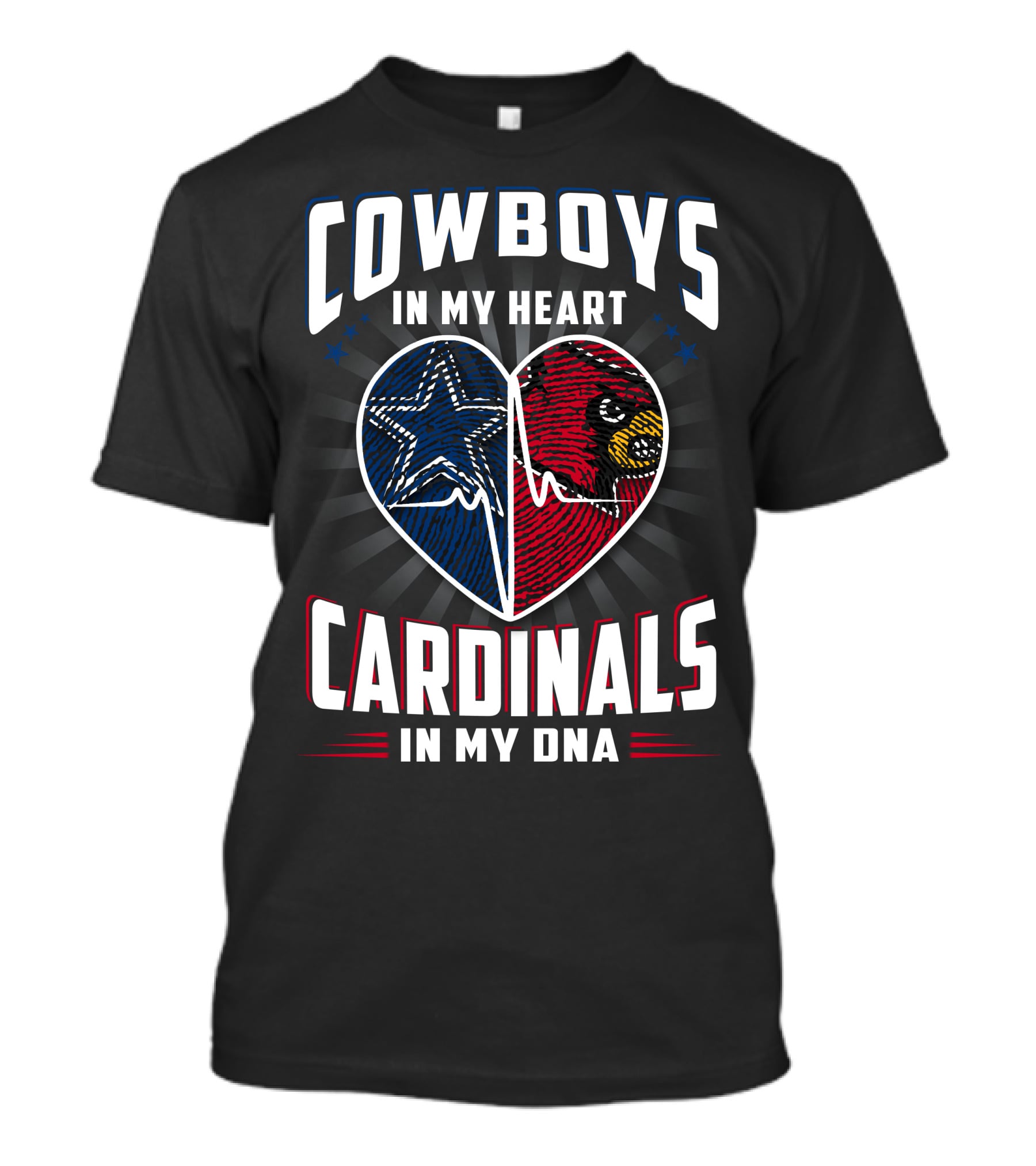 COWBOYS IN MY HEART CARDINALS IN MY DNA T-Shirt