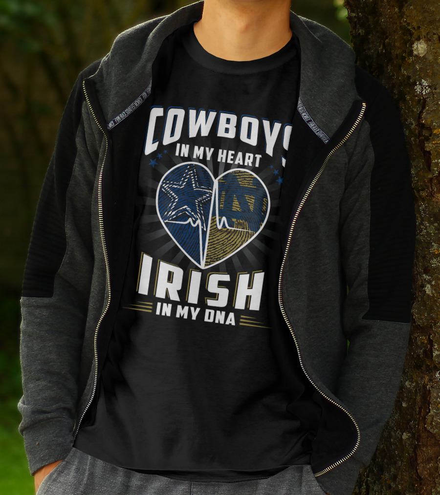 Cowboys In My Heart Irish In My Dna T-Shirt