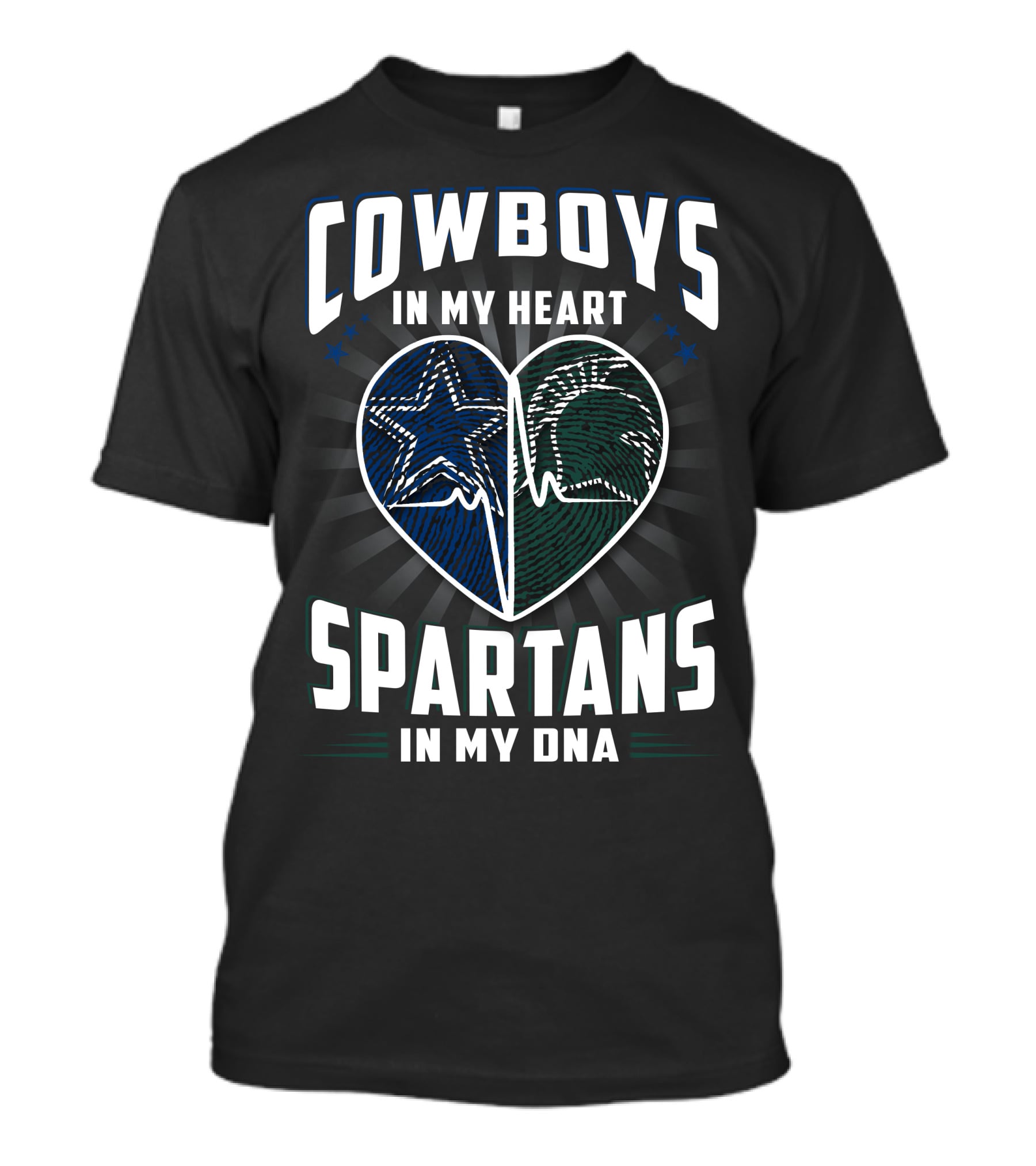 Cowboys In My Heart Spartans In My DNA T-Shirt