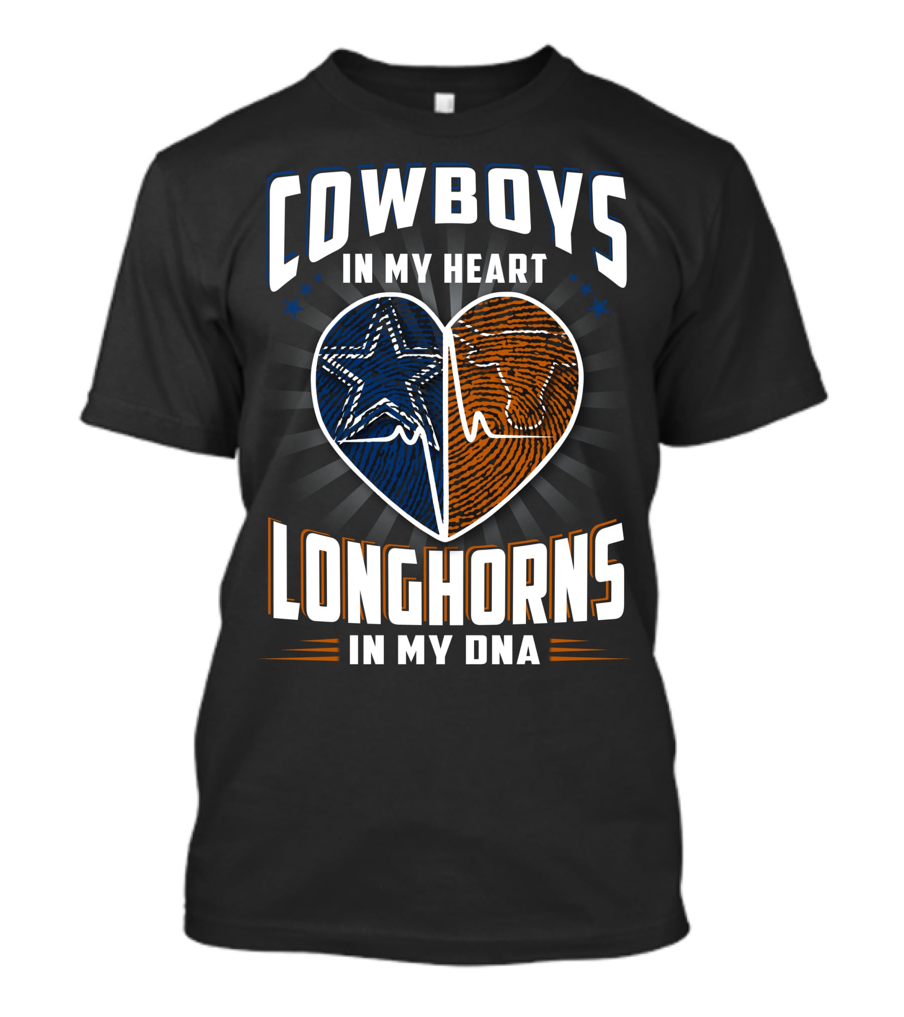 COWBOYS IN MY HEART LONGHORNS IN MY DNA T-Shirt