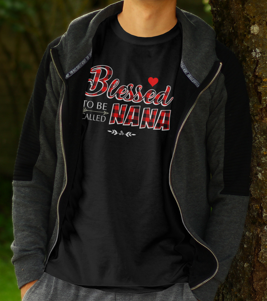 Blessed To Be Called Nana Buffalo Plaid Heart T-Shirt