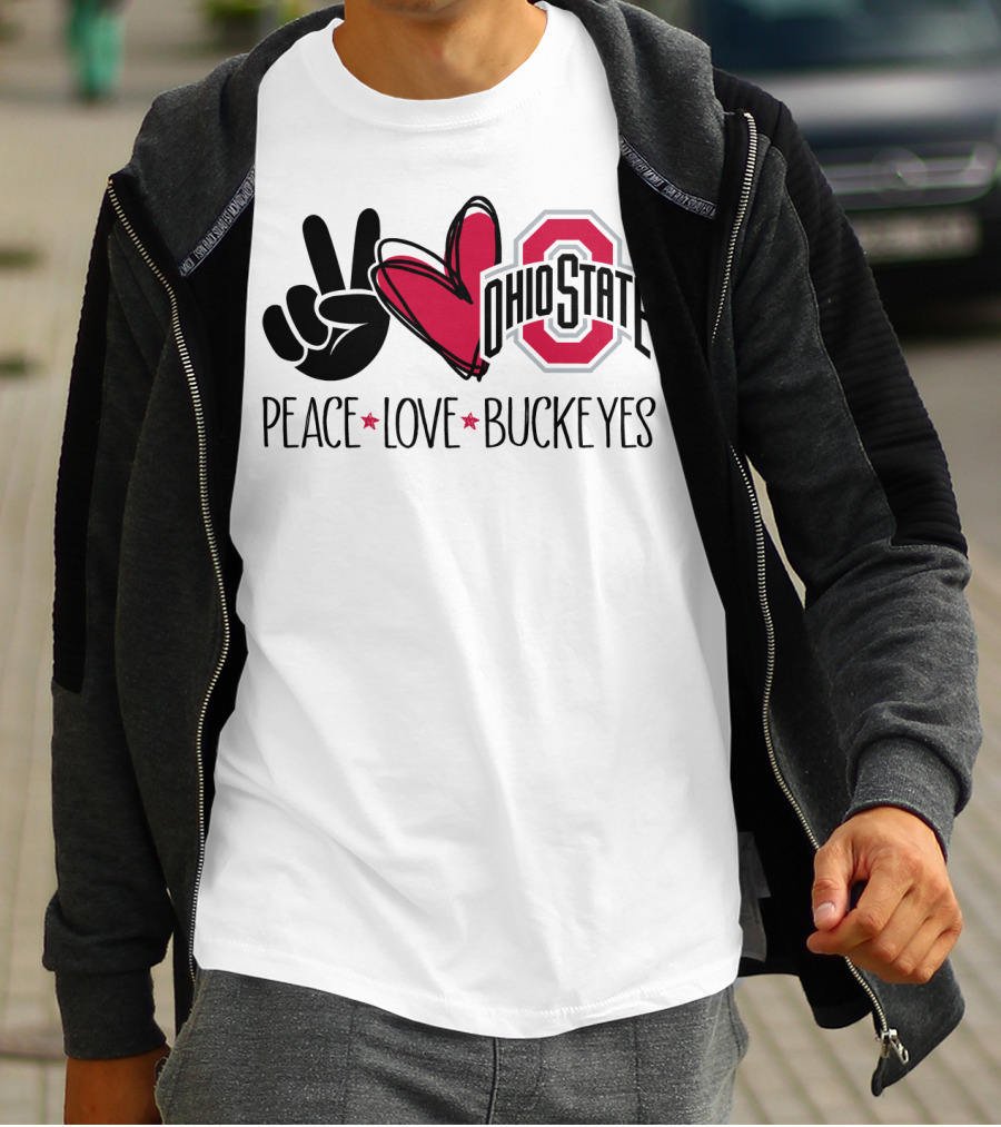 Ohio State Peace Love Buckeyes T-Shirt