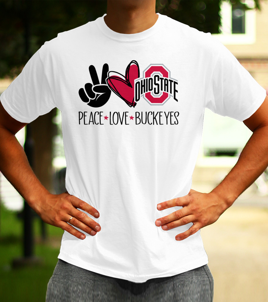 Ohio State Peace Love Buckeyes T-Shirt