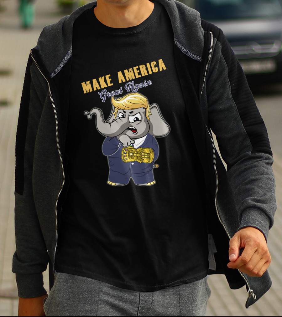 Make America Great Again Elephant With Infinity Gauntlet T-Shirt