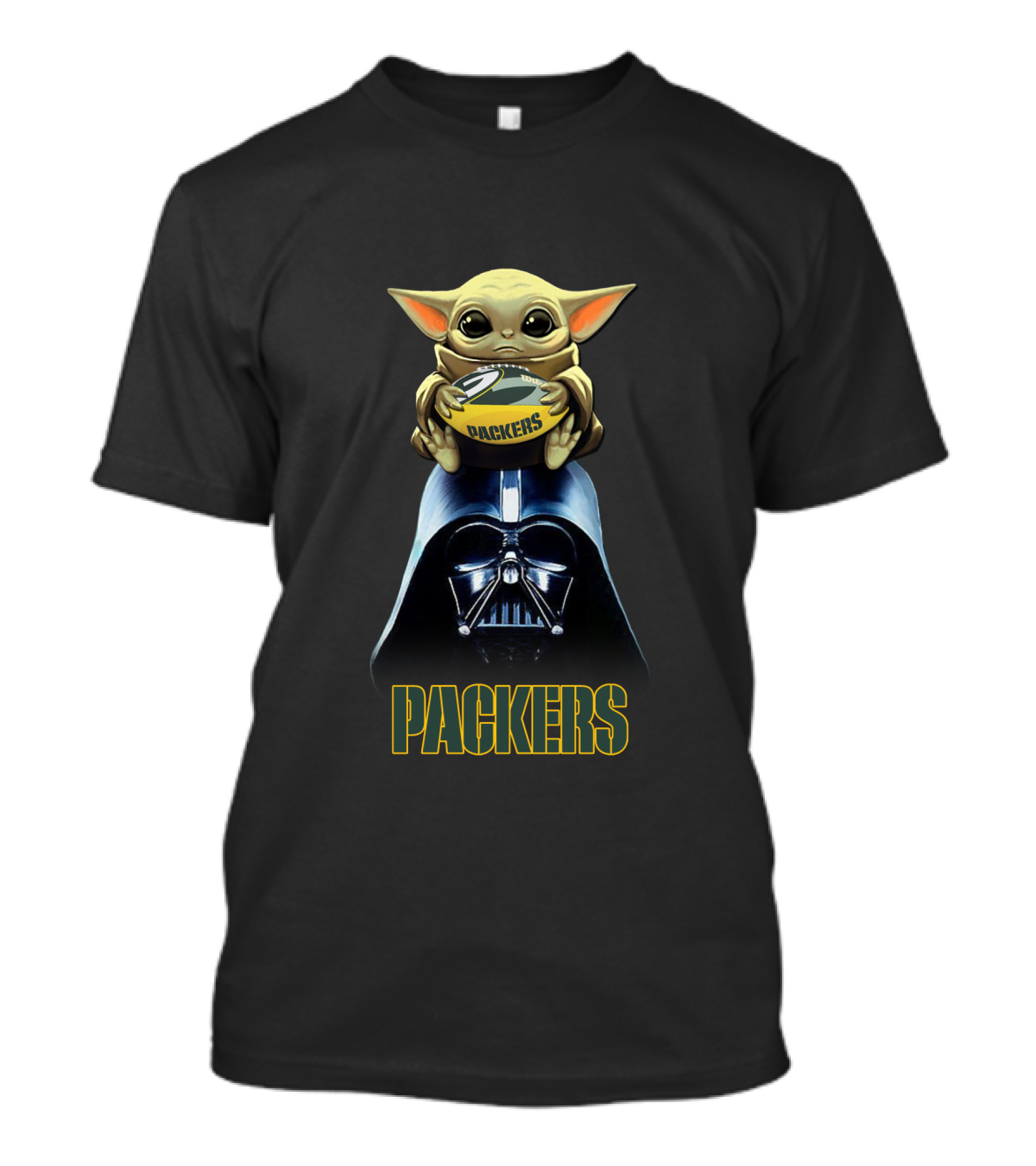 Darth Vader Baby Yoda Packers Football Nfl Gbp T-Shirt
