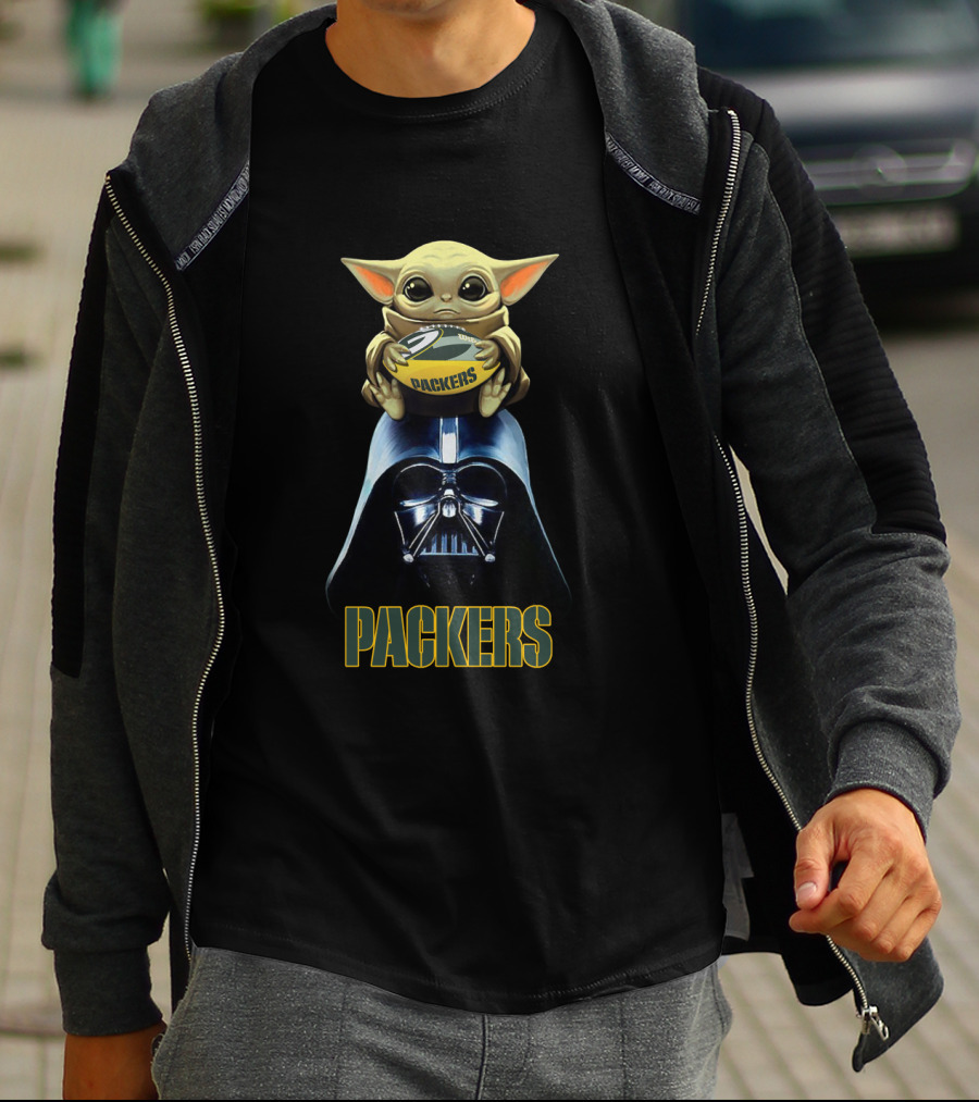 Darth Vader Baby Yoda Packers Football Nfl Gbp T-Shirt