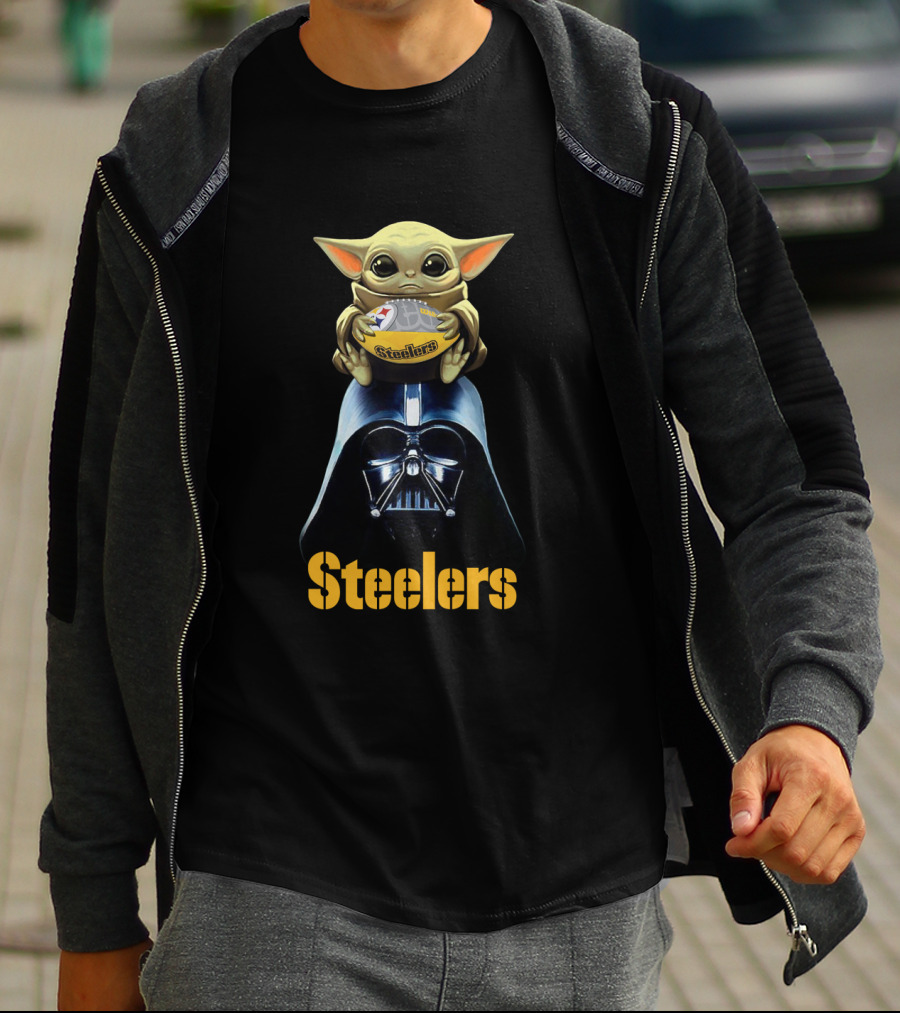 Steelers Baby Alien And Galactic Dark Helmet Fusion T-Shirt