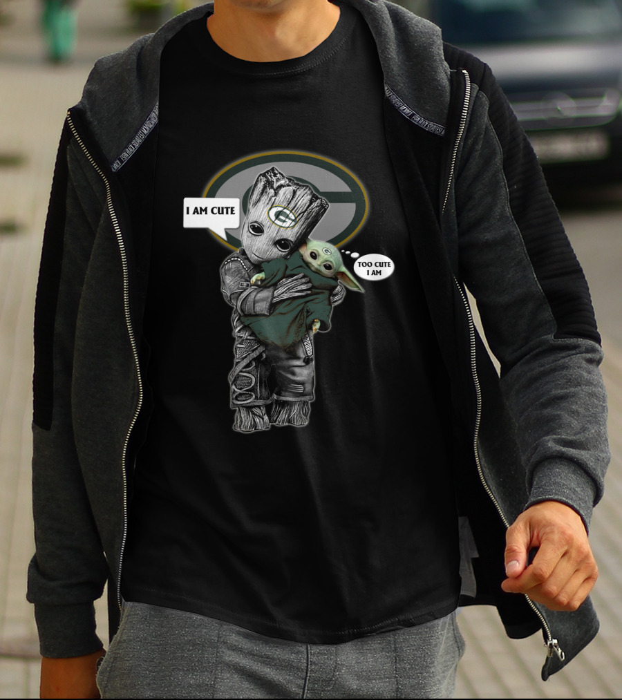 Gbp 010 Nfl Yodast Green Bay Packers Baby Groot And Yoda Cuteness T-Shirt