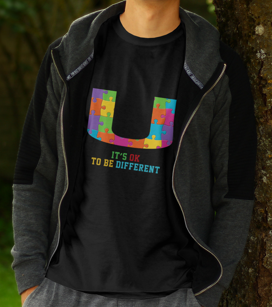 U It's Ok To Be Different Puzzle Pieces T-Shirt