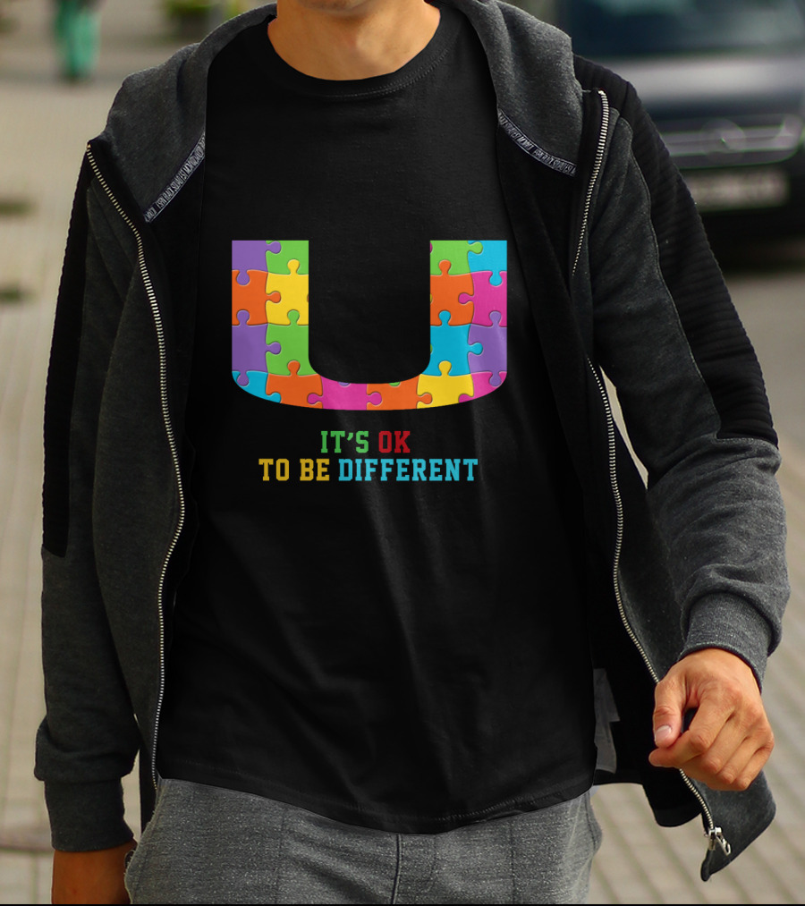 U It's Ok To Be Different Puzzle Pieces T-Shirt
