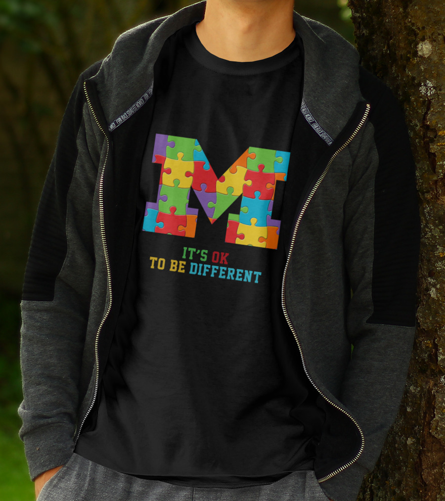 M It's Ok To Be Different Puzzle T-Shirt