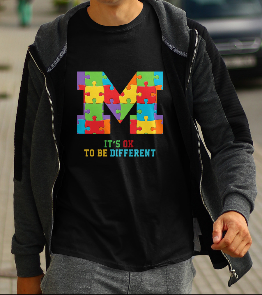 M It's Ok To Be Different Puzzle T-Shirt