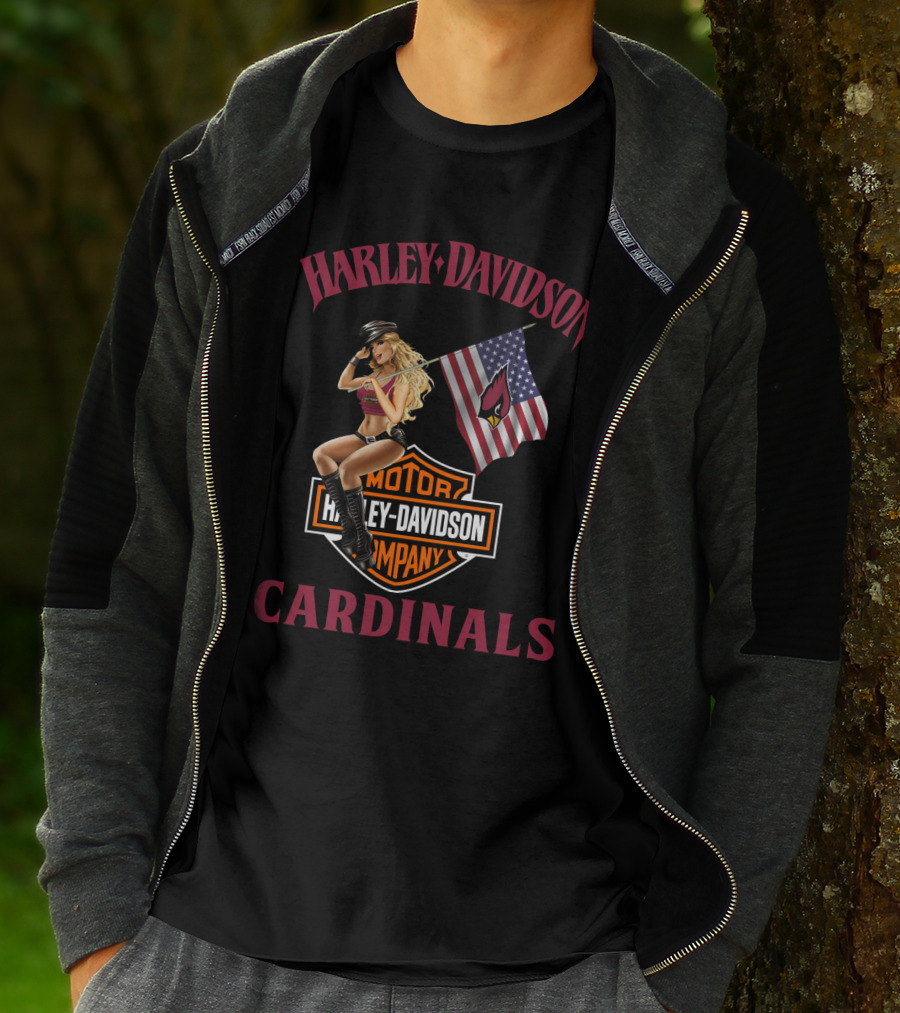Harley Davidson Motor Company Cardinals Flag Model T-Shirt
