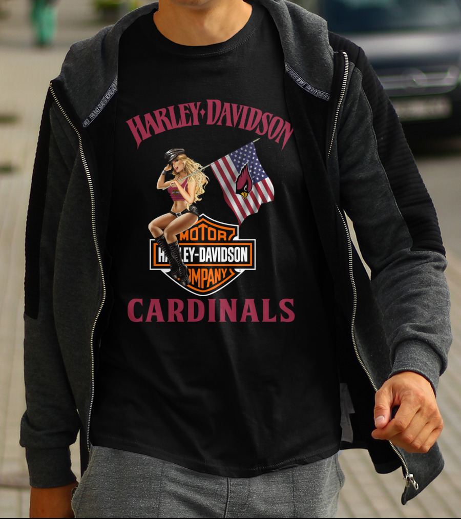 Harley Davidson Motor Company Cardinals Flag Model T-Shirt