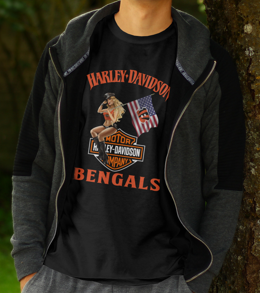 Harley Davidson Motor Company Bengals Nflcb1 T-Shirt