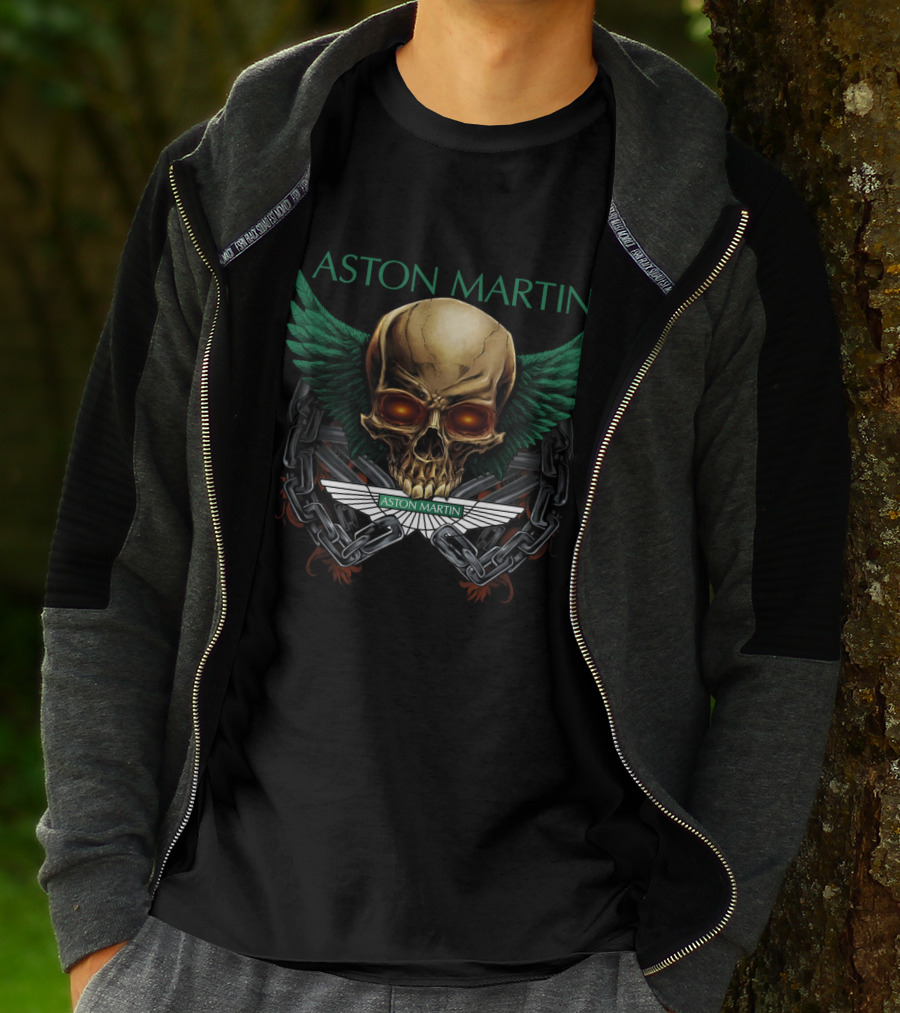 Aston Martin Winged Skull And Chains T-Shirt