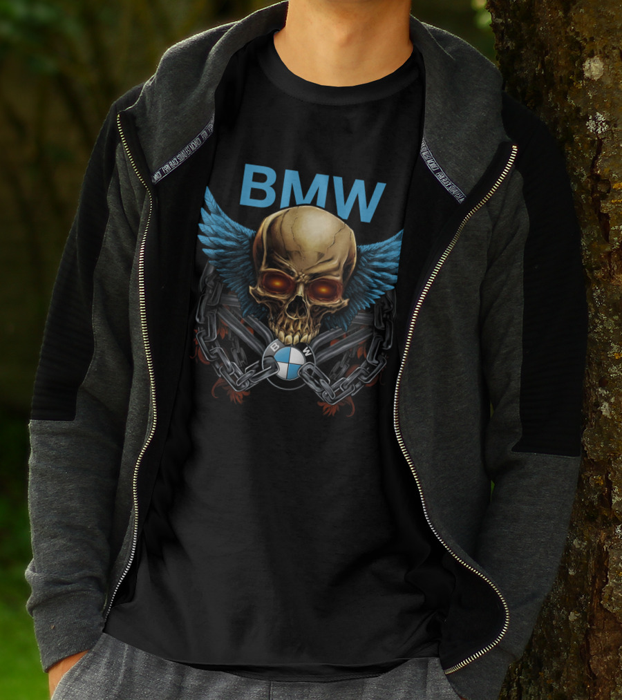 Bmw Winged Skull Chain T-Shirt