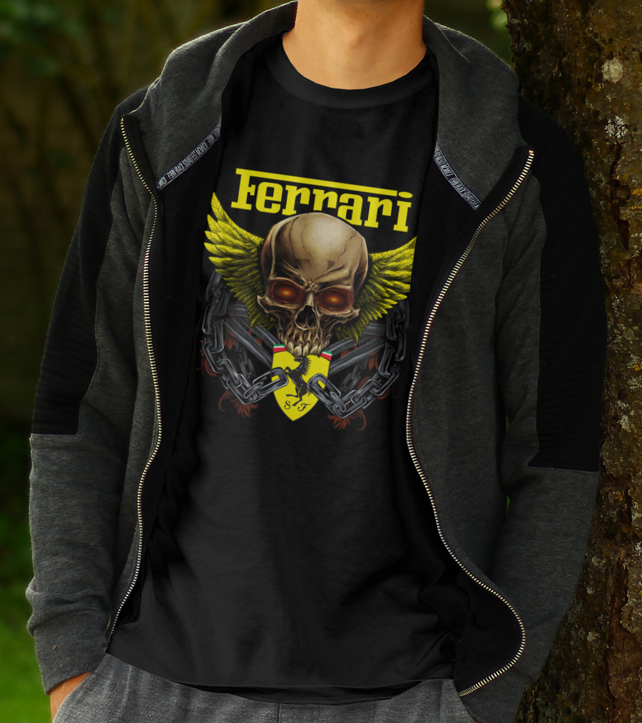 Ferrari Dh 22 Skull Wings Chains Sf T-Shirt
