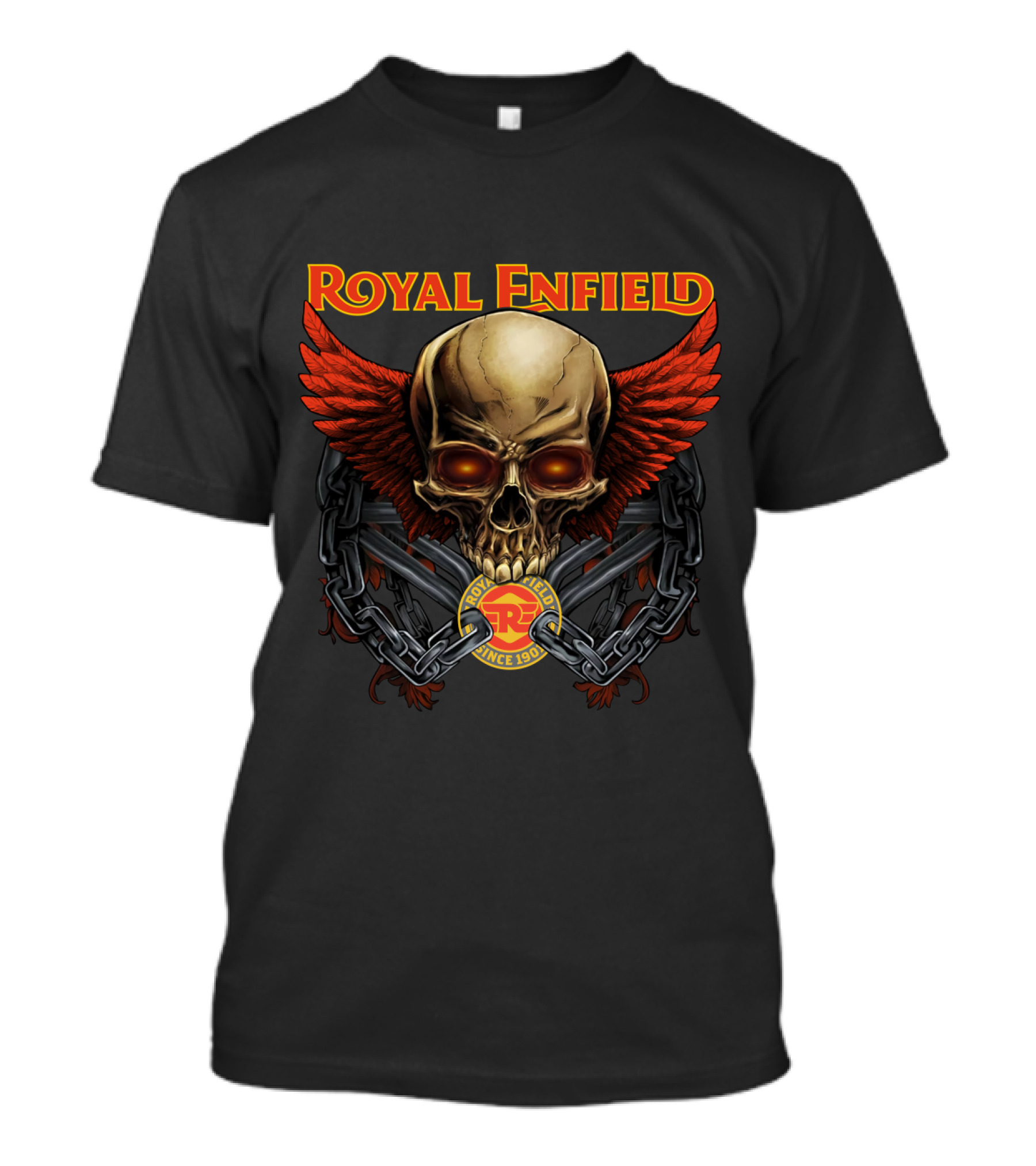 Royal Enfield Skull With Red Wings And Chains Since 1901 T-Shirt