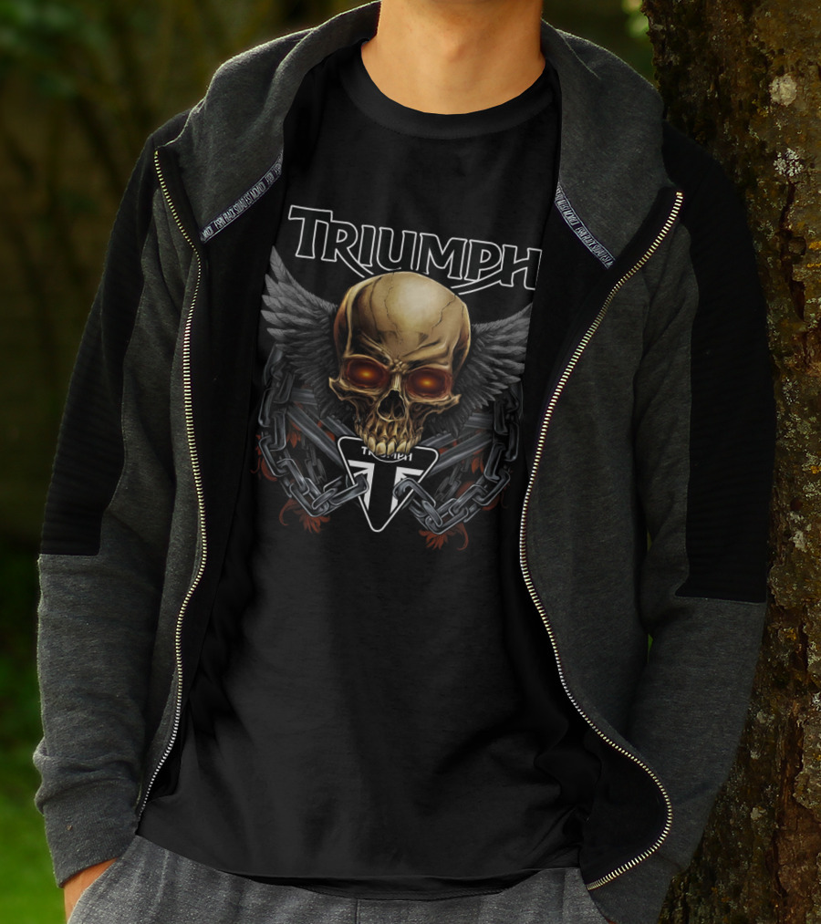 Triumph Skull Wings Chains Dh T-Shirt