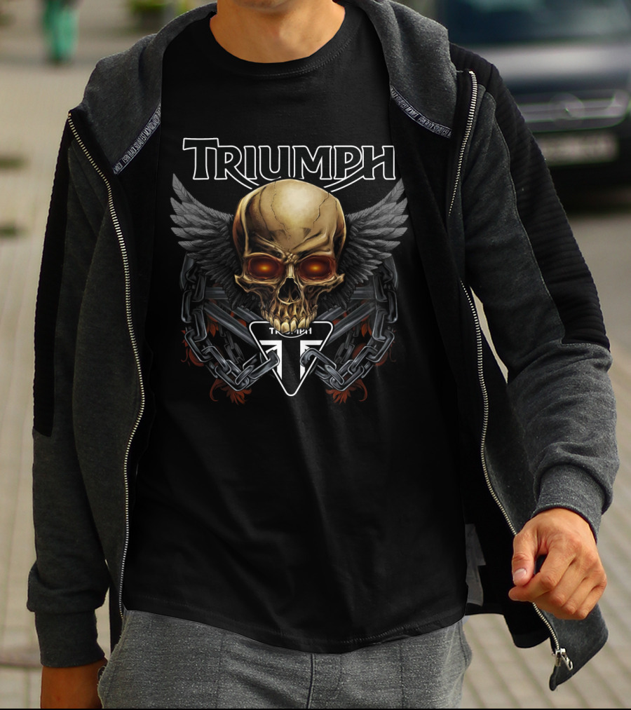 Triumph Skull Wings Chains Dh T-Shirt