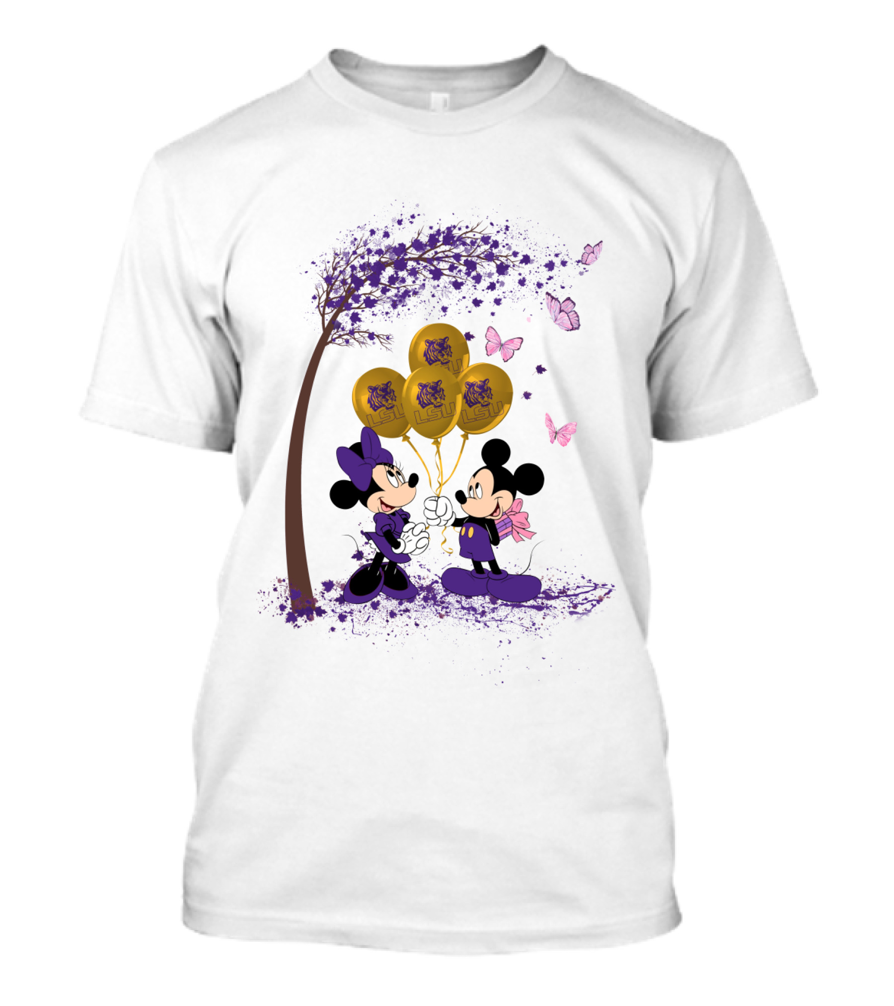 Ncaa Lsu Tigers Mickey And Minnie Balloons T-Shirt