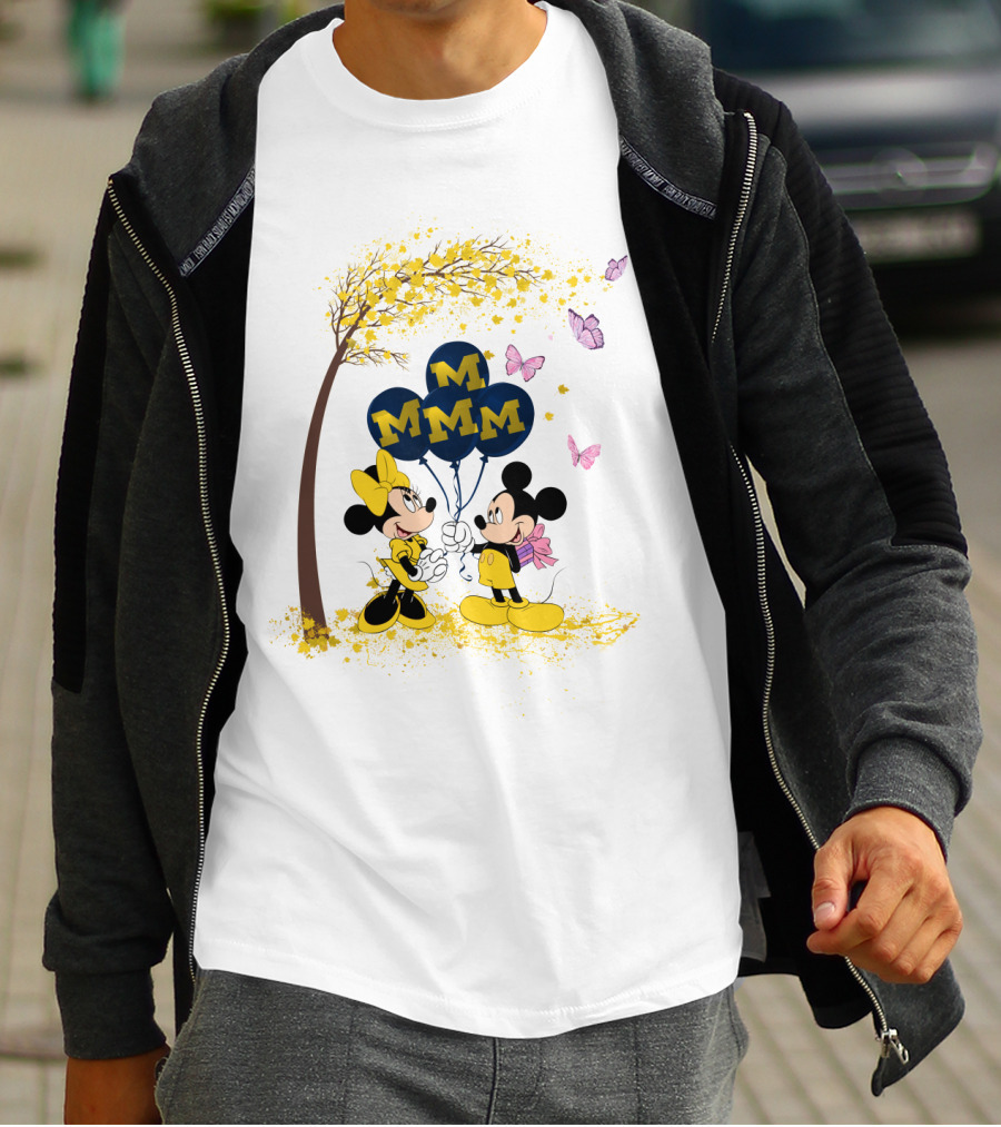 Ncaa Michigan Wolverines Minnie Mickey Balloons T-Shirt