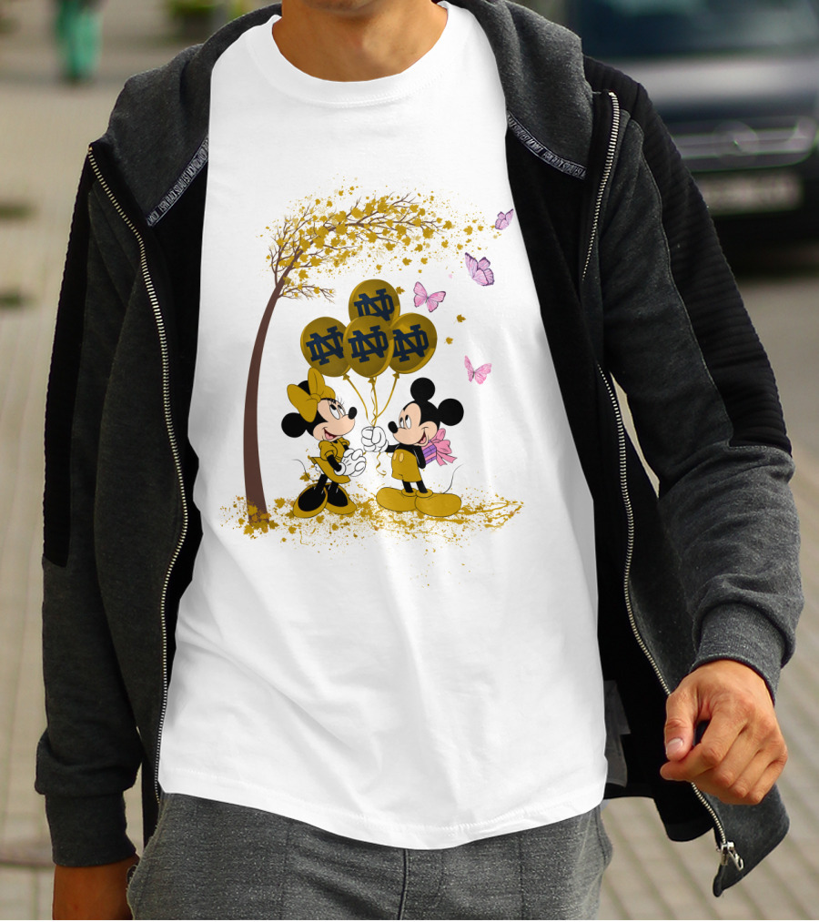 Ncaa Notre Dame Fighting Irish Minnie And Mickey Balloons T-Shirt
