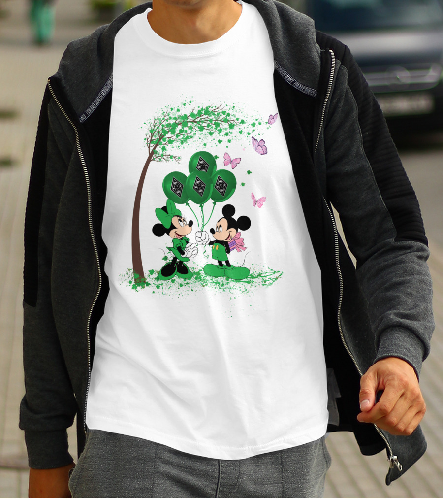 DH 29 Bundesliga Borussia Mönchengladbach Mickey Minnie Balloons T-Shirt