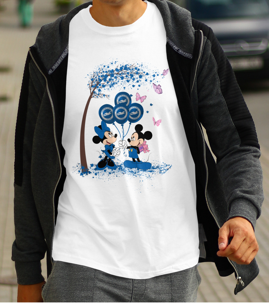 DH 29 Premier League Brighton And Hove Albion Mickey Minnie Balloons T-Shirt