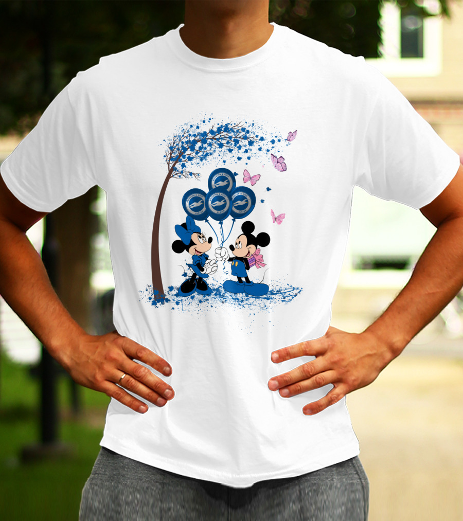 DH 29 Premier League Brighton And Hove Albion Mickey Minnie Balloons T-Shirt