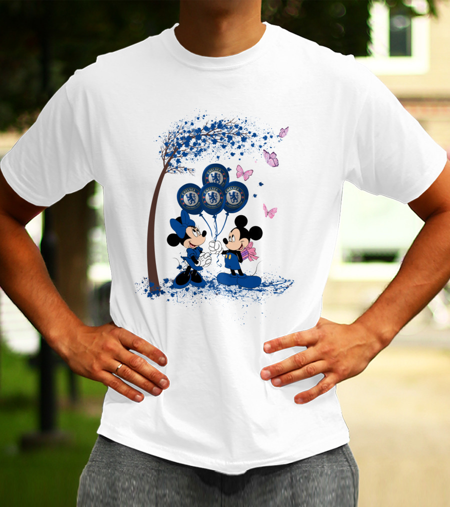 DH 29 Premier League Chelsea Mickey And Minnie Balloons T-Shirt