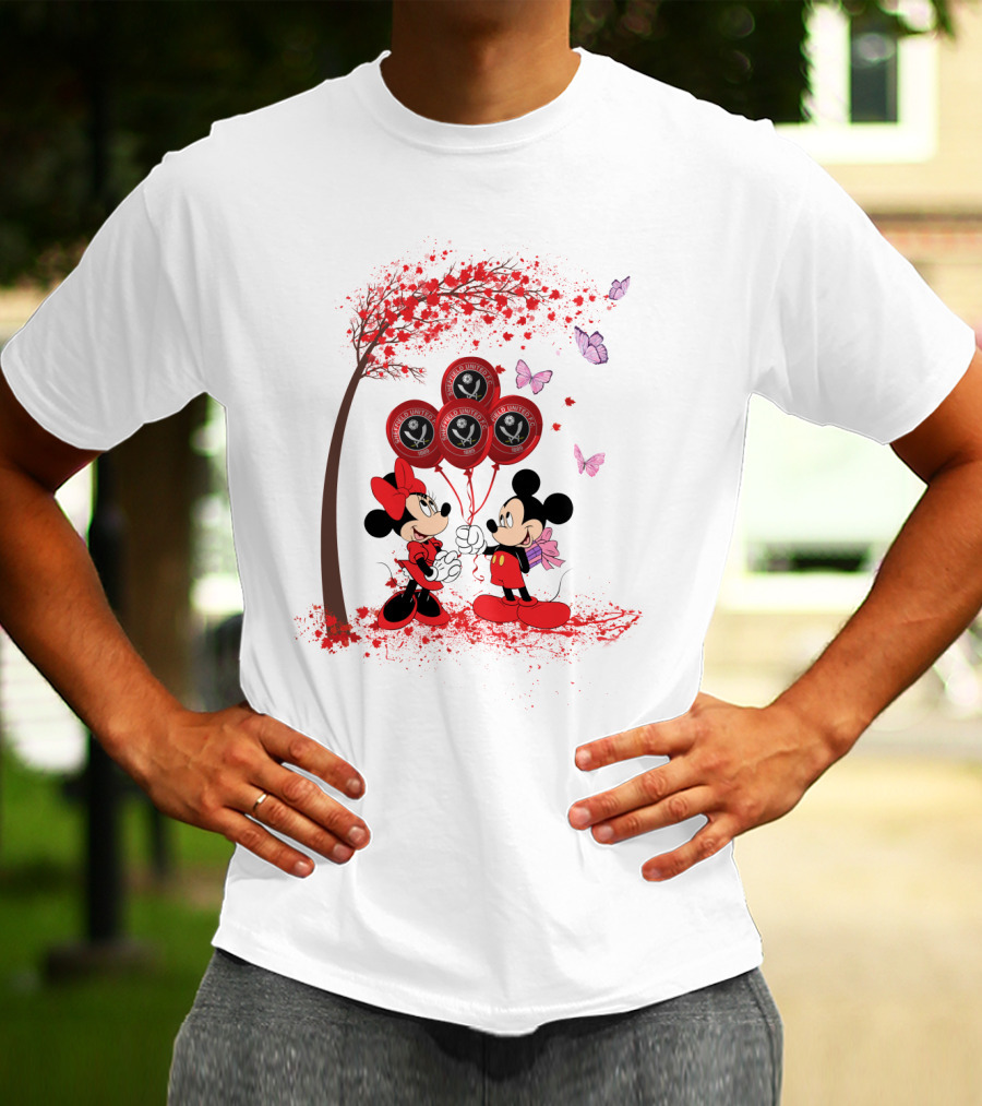 DH 29 Premier League Sheffield United Mickey Minnie Balloons T-Shirt